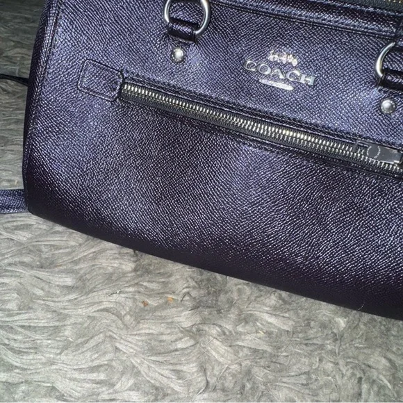 Coach Rowan Satchel Bag Navy Blue - Picture 12 of 15